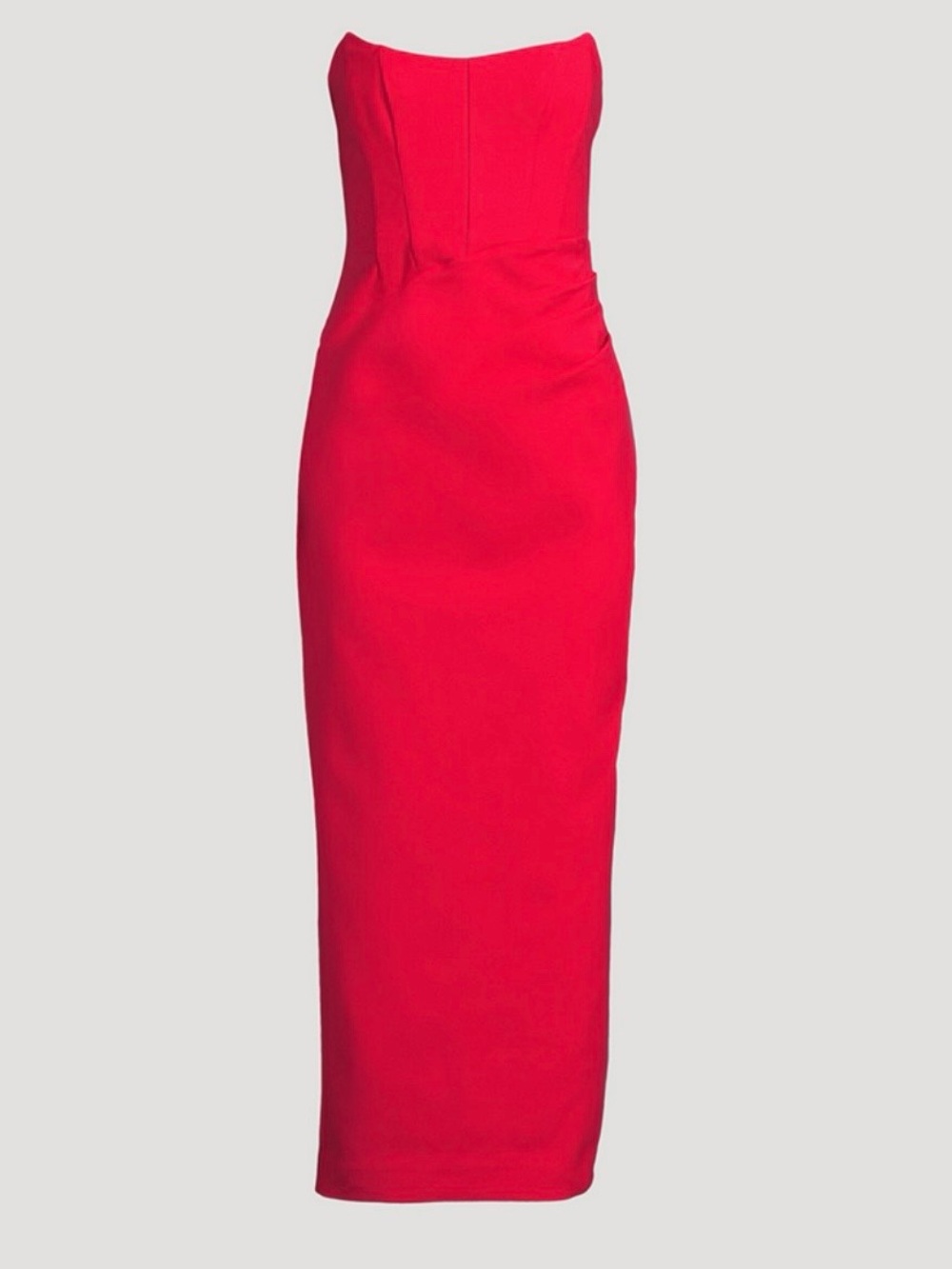 Shona Joy Strapless Red Lani Corset Midi Dress - Still in Stores! - Picture 4 of 11